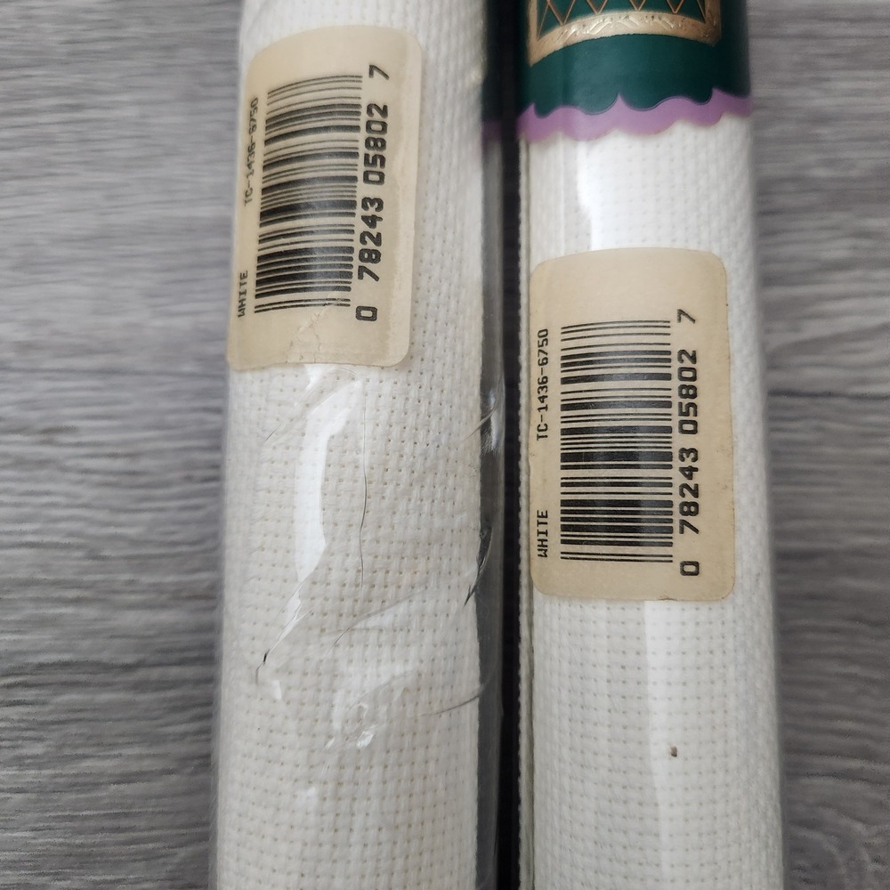 Charles Craft Aida Cloth 14 count Cross Stitch Tones 1 Oatmeal & 1 Ivory 15x18 - Picture 9 of 14